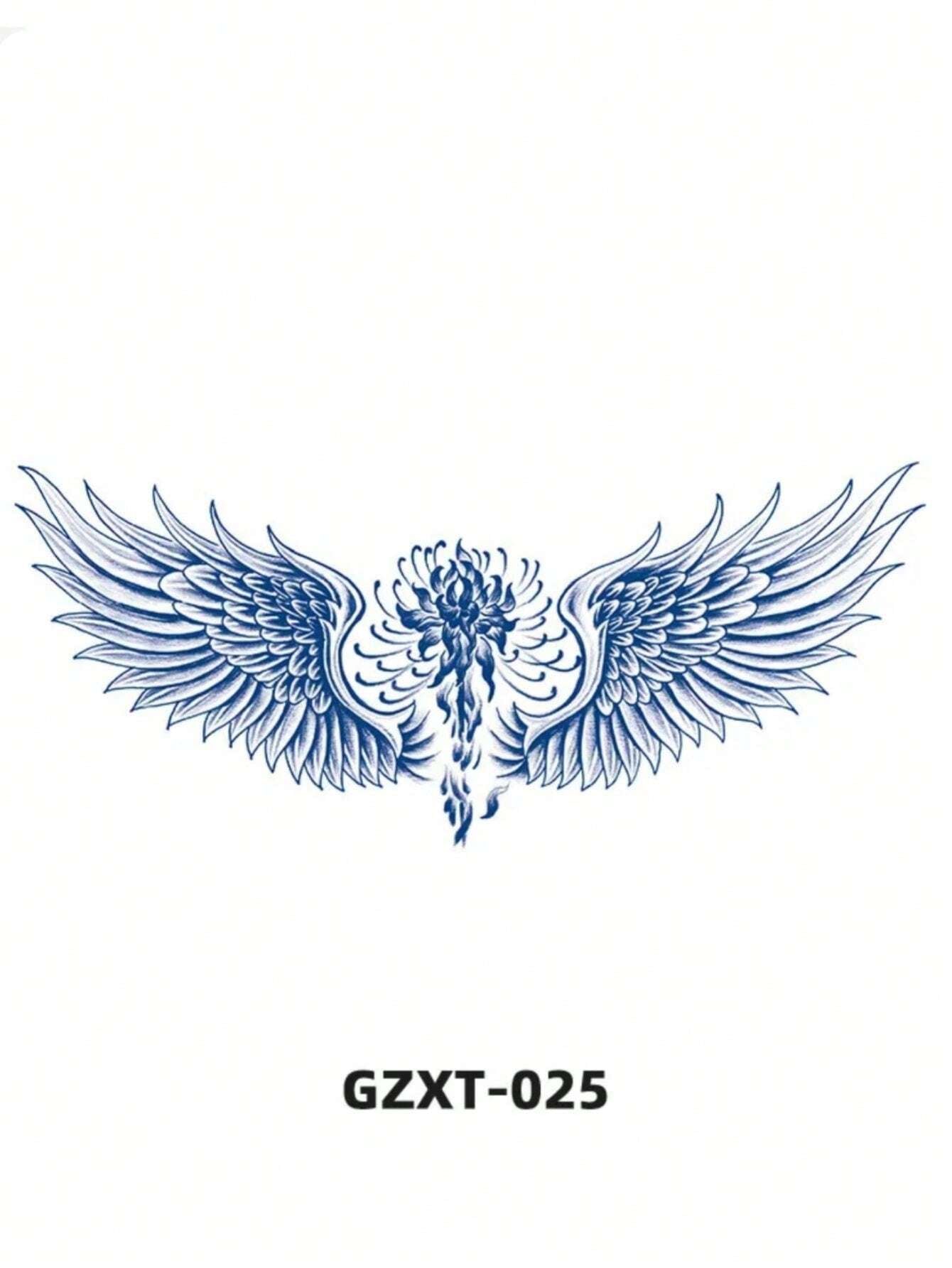 Super Long-Lasting Women'S Chest Wing Tattoo Sticker Sexy and Beautiful Flower Tattoo, Lasts for 15 Days, Realistic Fake Tattoo