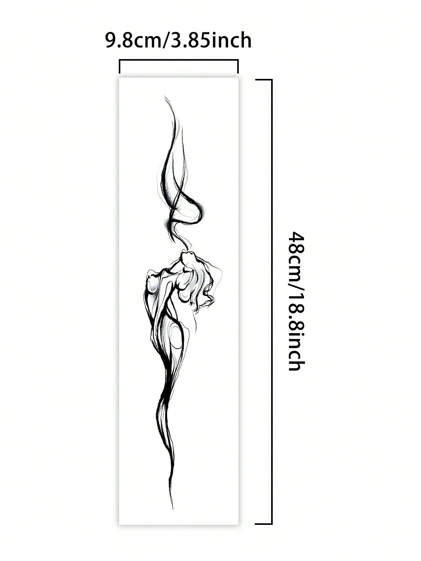 2Pcs Spine Fake Tattoo Temporary Tattoos Semi Permanent Tattoo Waterproof Sweatproof Last for 1-2 Weeks Realistic Herbal Juice Anti-Friction Non-Reflective Black for Woman and Men Tattoo Stickers for Arm, Chest, Leg, Abdomen, Waist, Finger, Neck, Spine, Modernist Body Art
