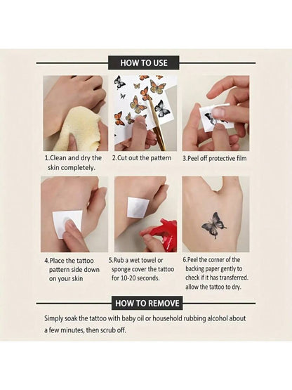 2 Temporary Tattoo Patch Waterproof and Sweatproof Design Blooming Flower Elements for Arms and Thighs for Parties Gala Dates and Social Venues for Spring and Summer Outdoor Wear