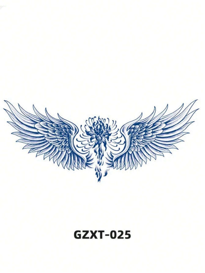 Super Long-Lasting Women'S Chest Wing Tattoo Sticker Sexy and Beautiful Flower Tattoo, Lasts for 15 Days, Realistic Fake Tattoo