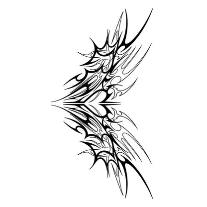 1Pc Charming Tattoo Stickers Waterproof Lasting One to Two Weeks for Girls Belly Chest Back Waist Non-Reflective Thorn Cyan